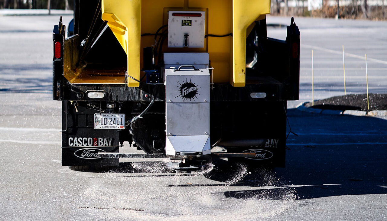 fisher tempest poly hopper broadcast salt pattern